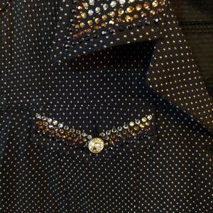 CHRISTINE ALEXANDER Swavorski Crystal Studded Brown Vintage Dress Jacket Medium
